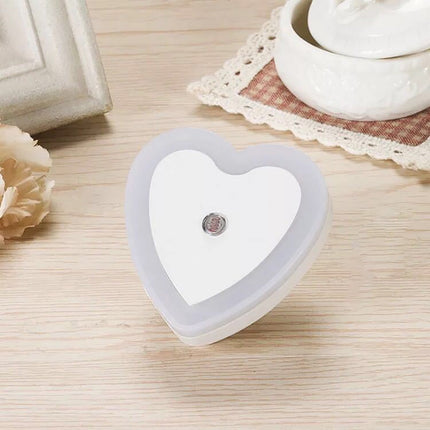 Eguiwyn Night light Heart Shape Plug-in Intelligent Light Sensor Control LED Night Light Lamp For Bedroom Hallway Night Lights White.