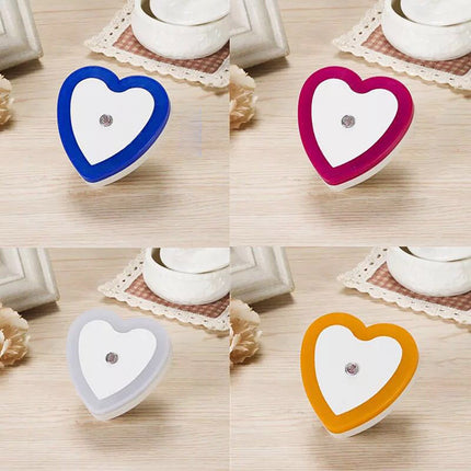 Eguiwyn Night light Heart Shape Plug-in Intelligent Light Sensor Control LED Night Light Lamp For Bedroom Hallway Night Lights White Yellow.