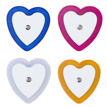 Eguiwyn Night light Heart Shape Plug-in Intelligent Light Sensor Control LED Night Light Lamp For Bedroom Hallway Night Lights White Yellow.