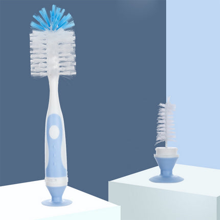 JWDX Brush, Cleaning Brush, Children Pacifier Brush Milk Bottle Water Cup Cleaning Brush Can Stand Milk Bottle Brush Function Two In One Cleaning Brush Blue.