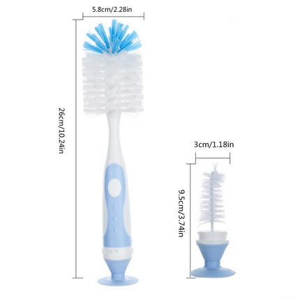 JWDX Brush, Cleaning Brush, Children Pacifier Brush Milk Bottle Water Cup Cleaning Brush Can Stand Milk Bottle Brush Function Two In One Cleaning Brush Blue.