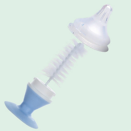 JWDX Brush, Cleaning Brush, Children Pacifier Brush Milk Bottle Water Cup Cleaning Brush Can Stand Milk Bottle Brush Function Two In One Cleaning Brush Blue.