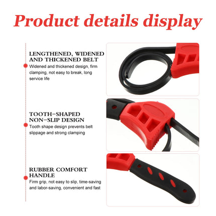 1pc Multifunctional Adjustable Rubber Strap Belt Wrench Universal Bottle Opener.