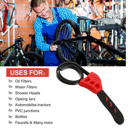 1pc Multifunctional Adjustable Rubber Strap Belt Wrench Universal Bottle Opener.