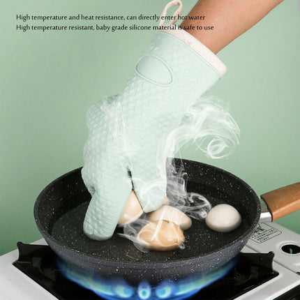 JWDX Silicone Smoker Oven Gloves -Extreme Heat Resistant Bbq Gloves -Handle Hot Food Right on Your Grill Fryer Pit|Waterproof Oven Mitts Z3-Mint Green.