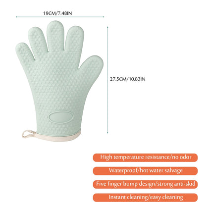 JWDX Silicone Smoker Oven Gloves -Extreme Heat Resistant Bbq Gloves -Handle Hot Food Right on Your Grill Fryer Pit|Waterproof Oven Mitts Z3-Mint Green.