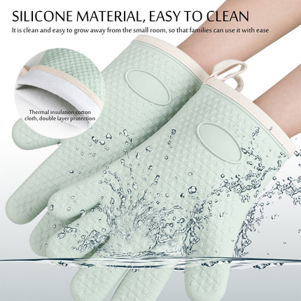 JWDX Silicone Smoker Oven Gloves -Extreme Heat Resistant Bbq Gloves -Handle Hot Food Right on Your Grill Fryer Pit|Waterproof Oven Mitts Z3-Mint Green.