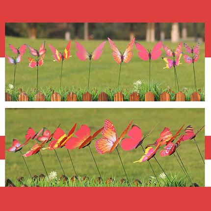 JWDX Decorate, Vase Decoration Clearance, 12Pcs Butterfly Stakes Outdoor Yard Planter Flower Pot Bed Garden Decor Yard Art Red.