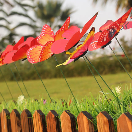 JWDX Decorate, Vase Decoration Clearance, 12Pcs Butterfly Stakes Outdoor Yard Planter Flower Pot Bed Garden Decor Yard Art Red.
