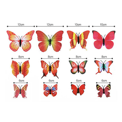 JWDX Decorate, Vase Decoration Clearance, 12Pcs Butterfly Stakes Outdoor Yard Planter Flower Pot Bed Garden Decor Yard Art Red.
