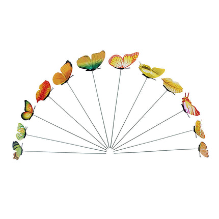 JWDX Decorate, Vase Decoration Clearance, 12Pcs Butterfly Stakes Outdoor Yard Planter Flower Pot Bed Garden Decor Yard Art Red Yellow.