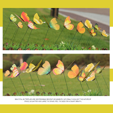 JWDX Decorate, Vase Decoration Clearance, 12Pcs Butterfly Stakes Outdoor Yard Planter Flower Pot Bed Garden Decor Yard Art Red Yellow.