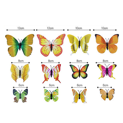 JWDX Decorate, Vase Decoration Clearance, 12Pcs Butterfly Stakes Outdoor Yard Planter Flower Pot Bed Garden Decor Yard Art Red Yellow.
