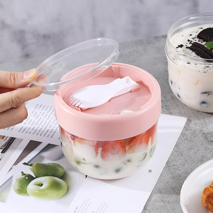 JWDX Kitchen, Kitchen Tools Clearance, Overnight Oats Jars Cereal Milk Container Leak Proof Oatmeal Jars Yogurt Containers with Lids Oatmeal to Go Container Pink.