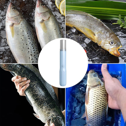 JWDX Peeler, Clearance Processing! Electric Fish Stainless Steel Cordless Fish Remover Cleaner Fish Remover with Rechargeable Battery for Easy Kitchen Cleaning Tool Blue.
