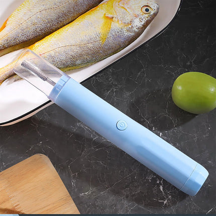 JWDX Peeler, Clearance Processing! Electric Fish Stainless Steel Cordless Fish Remover Cleaner Fish Remover with Rechargeable Battery for Easy Kitchen Cleaning Tool Blue.