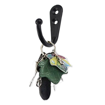 JWDX Black Wall Hooks, Hooks Clearance, 6Pcs Black Wall Hooks With Screwsand Anchor for Key, Towel, Hat (U Shape) A.