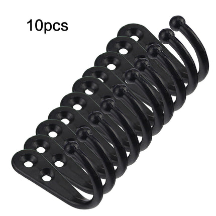 JWDX Black Wall Hooks, Hooks Clearance, 6Pcs Black Wall Hooks With Screwsand Anchor for Key, Towel, Hat (U Shape) A.