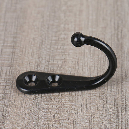 JWDX Black Wall Hooks, Hooks Clearance, 6Pcs Black Wall Hooks With Screwsand Anchor for Key, Towel, Hat (U Shape) A.