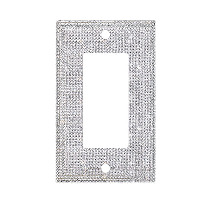 Clearance! JWDX Crystal Adornment, Crystal Decoration Promotion, 1Set Silver Shiny Rhinestones Wall Plate Light Cover Wall Plate Cover Light Cover Decorative Bling Light Cover for Home Ornaments A.