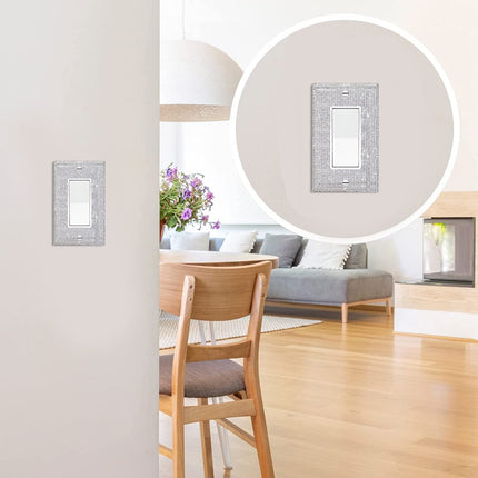 Clearance! JWDX Crystal Adornment, Crystal Decoration Promotion, 1Set Silver Shiny Rhinestones Wall Plate Light Cover Wall Plate Cover Light Cover Decorative Bling Light Cover for Home Ornaments A.