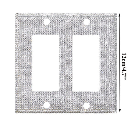 Clearance! JWDX Crystal Adornment, Crystal Decoration Promotion, 1Set Silver Shiny Rhinestones Wall Plate Light Cover Wall Plate Cover Light Cover Decorative Bling Light Cover for Home Ornaments A B.