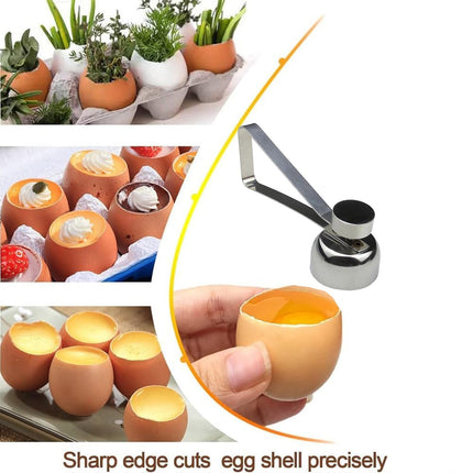 Clearance! JWDX Sheller Sheller, Cooking Utensils Promotion, Eierschalensollbruchstellenverursacher German Egg Opener Egg Topper Tool Soft Boiled Egg Cutter Eggshell Opener Kitchen Silver.