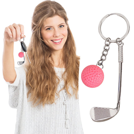 Clearance! JWDX Pendant, Hangs Promotion, Simulation Golf Keychain Bag Pendant Sports Supplies Ball Keychain Red.