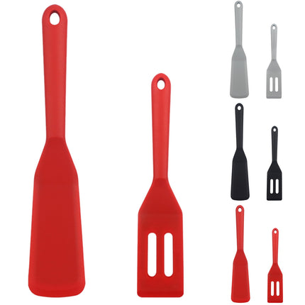 JWDX Spatula, Cooking Utensils Clearance, 2 Piece Silicone Shovel Set Cookie Shovel Fried Egg Spatula Steak Shovel Flat Bottoming Pot Small Spatula Kitchen Tools Red Z1-Red.