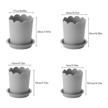 Jwdx Flower Pots Clearance, Garden Supplies Promotion! Plastic Plant Pots for Plants With Saucers Indoor Set of 1 Plastic Planters Modern Flower Pot With Hole for All House Plants Herbs Flowers Or4 Z5-GY2.