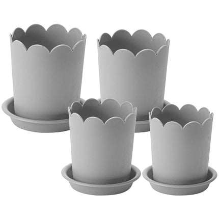 Jwdx Flower Pots Clearance, Garden Supplies Promotion! Plastic Plant Pots for Plants With Saucers Indoor Set of 1 Plastic Planters Modern Flower Pot With Hole for All House Plants Herbs Flowers Or4 Z5-GY2.