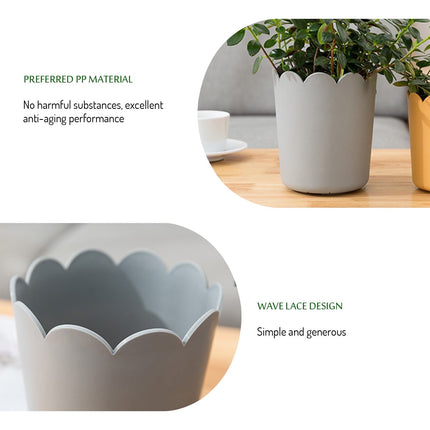 Jwdx Flower Pots Clearance, Garden Supplies Promotion! Plastic Plant Pots for Plants With Saucers Indoor Set of 1 Plastic Planters Modern Flower Pot With Hole for All House Plants Herbs Flowers Or4 Z5-GY2.