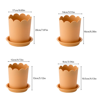 Jwdx Flower Pots Clearance, Garden Supplies Promotion! Plastic Plant Pots for Plants With Saucers Indoor Set of 1 Plastic Planters Modern Flower Pot With Hole for All House Plants Herbs Flowers Or4 Z5-OR2.