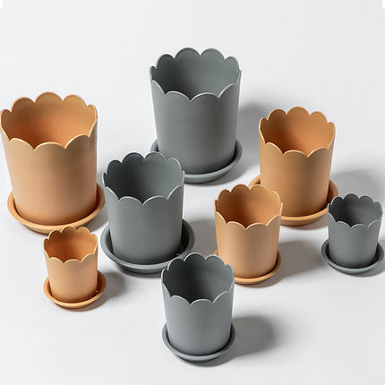 Jwdx Flower Pots Clearance, Garden Supplies Promotion! Plastic Plant Pots for Plants With Saucers Indoor Set of 1 Plastic Planters Modern Flower Pot With Hole for All House Plants Herbs Flowers Or4 Z5-OR2.