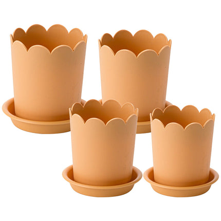 Jwdx Flower Pots Clearance, Garden Supplies Promotion! Plastic Plant Pots for Plants With Saucers Indoor Set of 1 Plastic Planters Modern Flower Pot With Hole for All House Plants Herbs Flowers Or4 Z5-OR4.