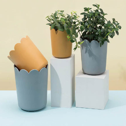 Jwdx Flower Pots Clearance, Garden Supplies Promotion! Plastic Plant Pots for Plants With Saucers Indoor Set of 1 Plastic Planters Modern Flower Pot With Hole for All House Plants Herbs Flowers Or4 Z5-OR4.
