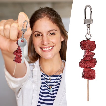 Clearance! JWDX Pendant, Hangs Promotion, Meat Skewer Keychain Meat Skewer Photography Props Fun Food and Play Ornaments AA.