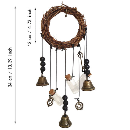 Clearance! JWDX Wind Chimes, Wind Chimes Promotion, Witch Protection Bell Witch Bell Protection Door Handle Pendant Rattan Wind Chime Witch Pray Crystal Wind Chime Family Room Decoration A.