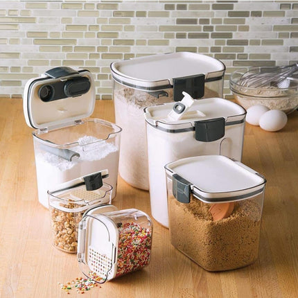 Clearance! JWDX Storage, Food Storage Promotion, Orliya Baking Storage Set Orliya Baking Containers Storage Set with Labels Flour Sugar Storage Containers Set Airtight A C.