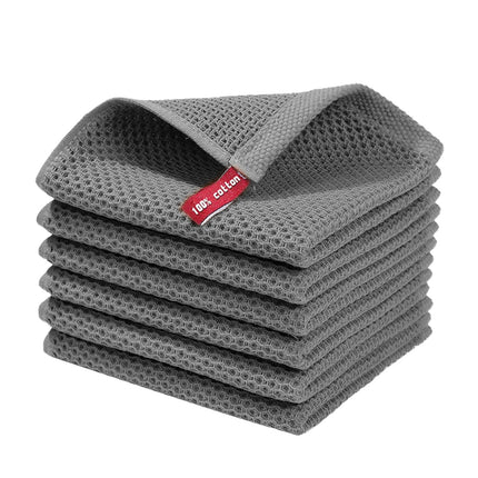 JWDX Wipes Clearance! 100% Cotton Weave Kitchen Dish Cloths Ultra Soft Absorbent Quick Drying Dish Towels 12X12 Inches 6-Pack, Household Cleaning Cloth Promotion Include 6 Pcs Dish Cloth C.