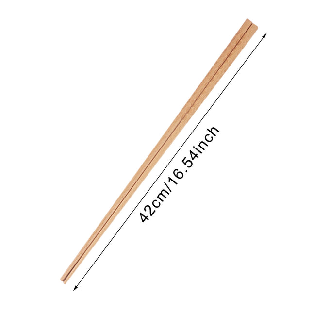 JWDX Tableware Clearance! 1 Pair of Extra Long Wooden Noodles Kitchen Cooking Frying Chopsticks for Home Kitchen, Stainless Steel Bowl Promotion Include 1 Pair of Chopsticks AS shown.