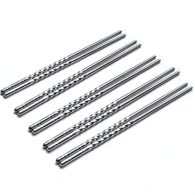 JWDX Tableware Clearance! Chopsticks 5 Pair Metal Reusable Korean Chinese Stainless Steel Sticks, Stainless Steel Bowl Promotion Include 5X Chopsticks (Pair) Grey