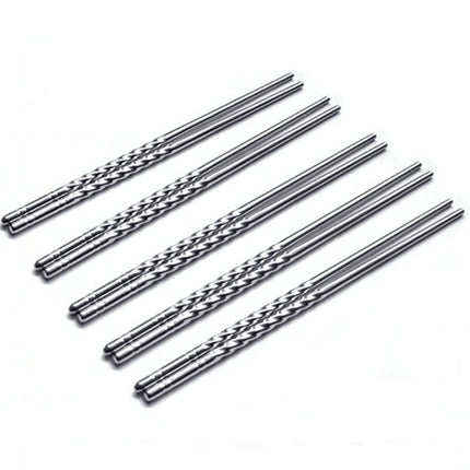 JWDX Tableware Clearance! Chopsticks 5 Pair Metal Reusable Korean Chinese Stainless Steel Sticks, Stainless Steel Bowl Promotion Include 5X Chopsticks (Pair) Grey.
