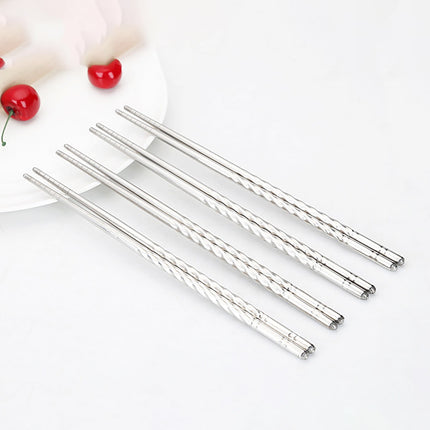 JWDX Tableware Clearance! Chopsticks 5 Pair Metal Reusable Korean Chinese Stainless Steel Sticks, Stainless Steel Bowl Promotion Include 5X Chopsticks (Pair) Grey.