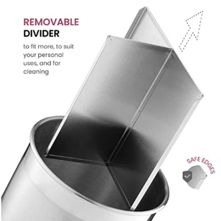 JWDX Storage Containers Clearance! Kitchen Living Room Storage Bucket Household Stainless Steel Lidless Rotating Partition Storage Bucket Desktop Storage Bucket, Include A Storage Bucket Grey.