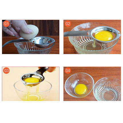 JWDX Bakeware Clearance! Kitchen Silver Egg Yolk Steel Tool Separator White Stainless Gadget Cooking Kitchen，Dining & Bar, Kitchen Fork Promotion Include 1X Egg White Separator Silver.