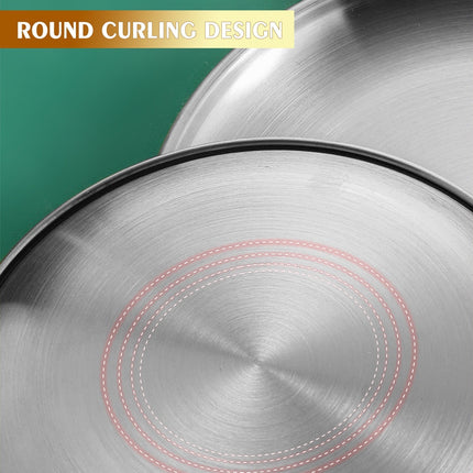 JWDX Baking Trays and Trays Clearance! Pizza Pan Set Chef Stainless Steel Round Baking Pizza Pans Pizza Tray for Pizza Pie Cake Cookie Heavy Duty & Durable Oven, Include 1X Stainless Steel Baking Pan Silver.