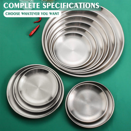 JWDX Baking Trays and Trays Clearance! Pizza Pan Set Chef Stainless Steel Round Baking Pizza Pans Pizza Tray for Pizza Pie Cake Cookie Heavy Duty & Durable Oven, Include 1X Stainless Steel Baking Pan Silver.