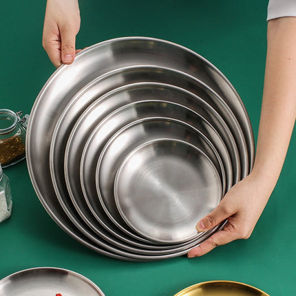 JWDX Baking Trays and Trays Clearance! Pizza Pan Set Chef Stainless Steel Round Baking Pizza Pans Pizza Tray for Pizza Pie Cake Cookie Heavy Duty & Durable Oven, Include 1X Stainless Steel Baking Pan Silver.