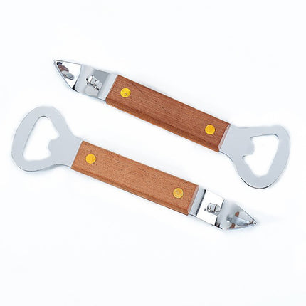 JWDX Bottle and Can Openers Clearance! Beer Opener with Wooden Handle Can Openers are Used for Kitchen Miscellaneous Items, Bottle Opener Promotion Include 1Pc Small Household Can Opener Brown.
